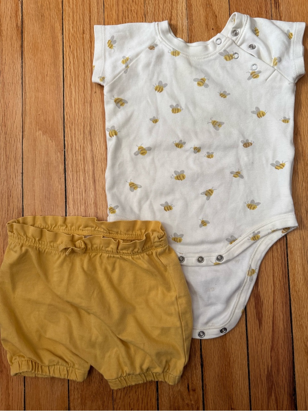 Pehr Unisex Busy Bee Short Sleeve Bodysuit and Bloomers Set 6-12M